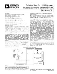 Datasheet EVAL-AD7472CB manufacturer Analog Devices